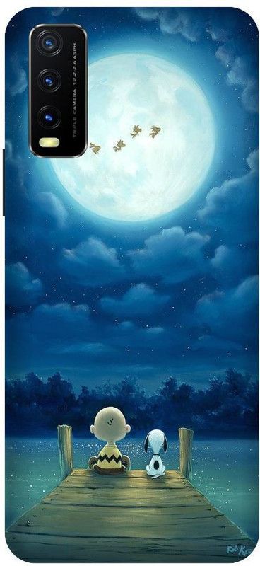 URCHIN Back Cover for Vivo Y20G snoopy, night, moon, dog, cartoon, sky  (Multicolor, Shock Proof, Pack of: 1)