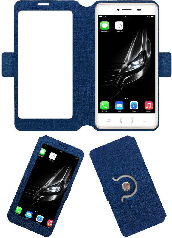 ACM Flip Cover for Lemon Blaze 507  (Blue, Cases with Holder, Pack of: 1)