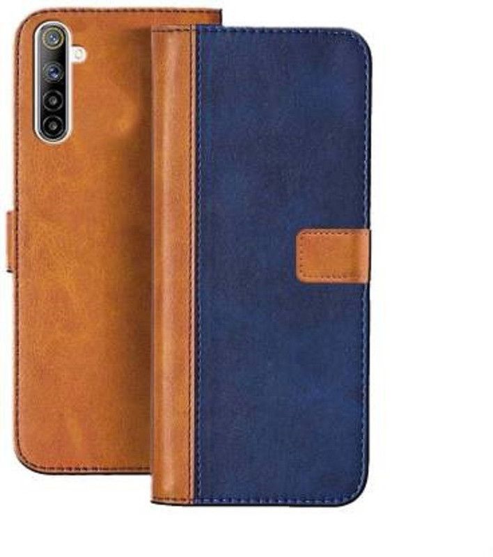 GoPerfect Flip Cover for Realme 6i |Dual Shade Leather Finish Flip Cover|360 Degree Protection | Inside TPU  (Multicolor, Magnetic Case, Pack of: 1)