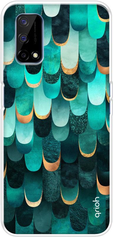 QRIOH Back Cover for Realme Narzo 30 Pro  (Blue, Grip Case, Silicon, Pack of: 1)
