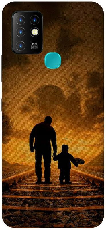 FIKORA Back Cover for Infinix Hot 10, X682B, MOM, DAD, MOTHER, FATHER, LOVE  (Brown, Hard Case, Pack of: 1)