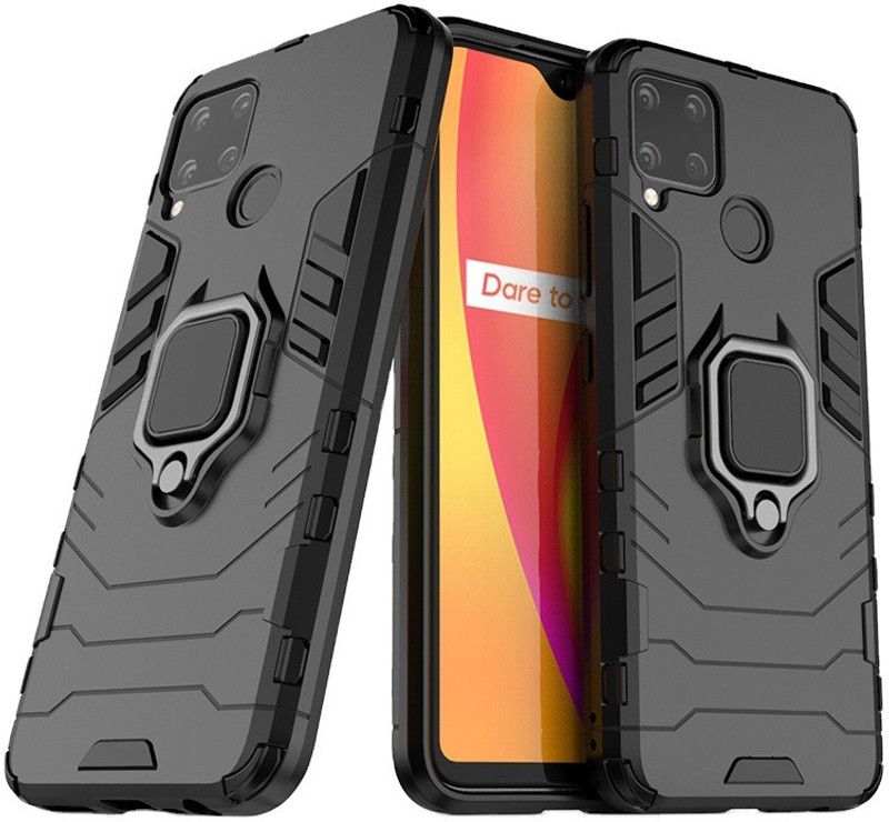 NewSelect Back Cover for Realme Narzo 50A,Realme C25,Realme C25,Realme Narzo 20,Realme C15  (Black, Shock Proof, Pack of: 1)