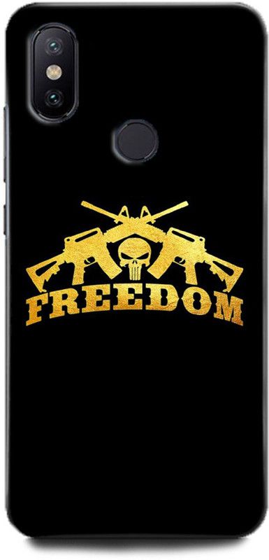 INDICRAFT Back Cover for Mi A2 SKULL, FREEDOM, GOLD, BLACK  (Multicolor, Hard Case, Pack of: 1)