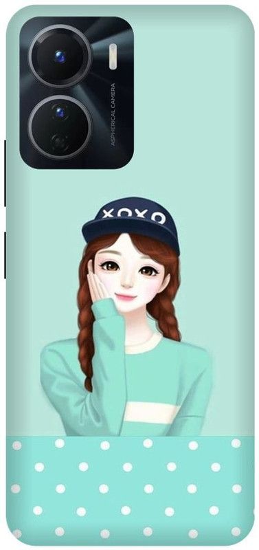 FRONK Back Cover for vivo Y16, V2204, CUTE, LOVELY, GIRL, BTS, GIRL  (Green, Hard Case, Pack of: 1)