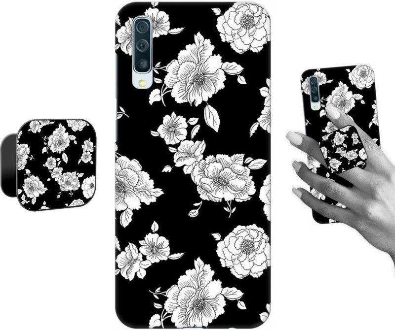COBIERTAS Back Cover for Samsung Galaxy A50  (Black, White, Cases with Holder, Pack of: 2)