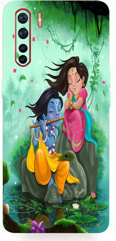 BUGGU Oppo A91 Mobile Skin  (Ultra Super Radha Sang Kanha Skin With High Matte Finish.)