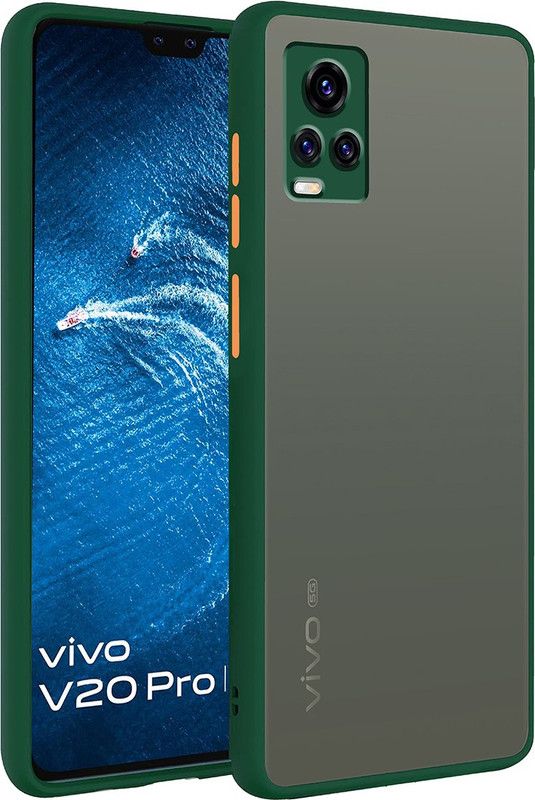 Express Buy Book Cover for Vivo V20 Pro Matte Finish Smoke Cover  (Green, Dual Protection, Pack of: 1)