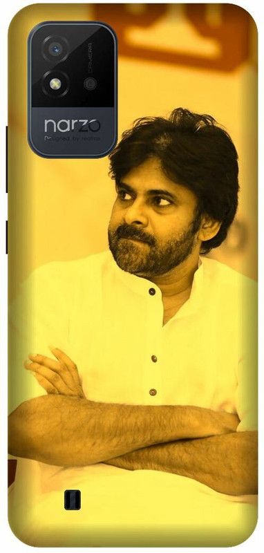 3D U PRINT Back Cover for Realme Narzo 50i ,RMX3231 , pawan kalyan Southindian Superstar  (Yellow, Hard Case, Pack of: 1)