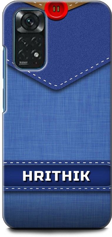 WallCraft Back Cover for Redmi Note 11, 2201117TI HRITHIK NAME, H LETTER, BLUE, JEANS, ALPHABET, DESIGN  (Multicolor, Dual Protection, Pack of: 1)