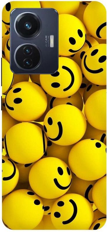 THE NARAYANA COLLECTIONS Back Cover for VIVO T1 44W- V2153-SMILE,EMOJI,FACE,TEDDY,CARTOON  (Multicolor, Hard Case, Pack of: 1)