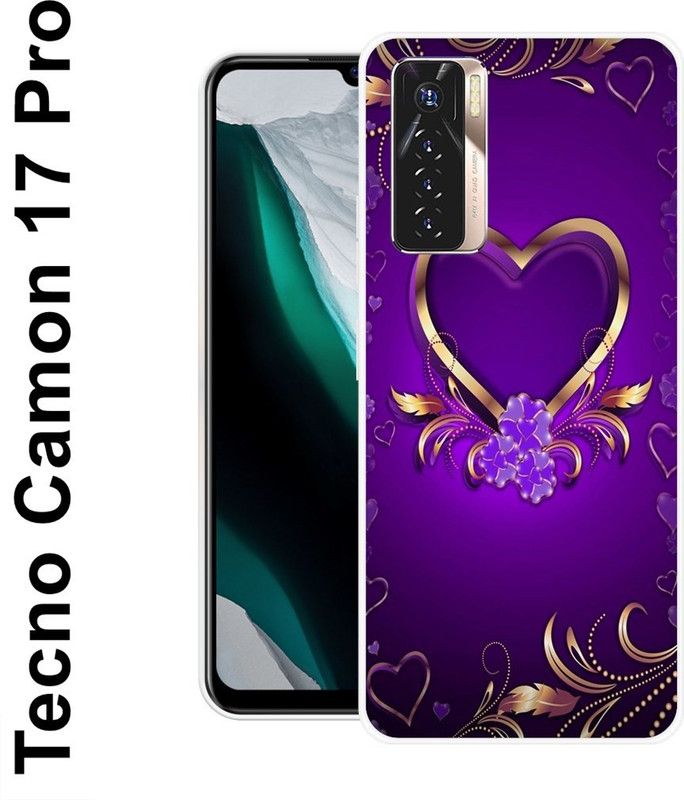 SUPER CASE Back Cover for Tecno Camon 17 Pro  (Purple, Gold, Grip Case, Silicon)