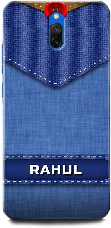 WallCraft Back Cover for Redmi 8A Dual RAHUL NAME, R LETTER, BLUE, JEANS, ALPHABET, DESIGN  (Multicolor, Dual Protection, Pack of: 1)