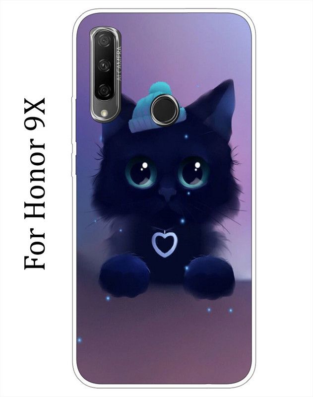BeauCase Back Cover for Honor 9X  (Black, Pink, Grip Case, Silicon, Pack of: 1)