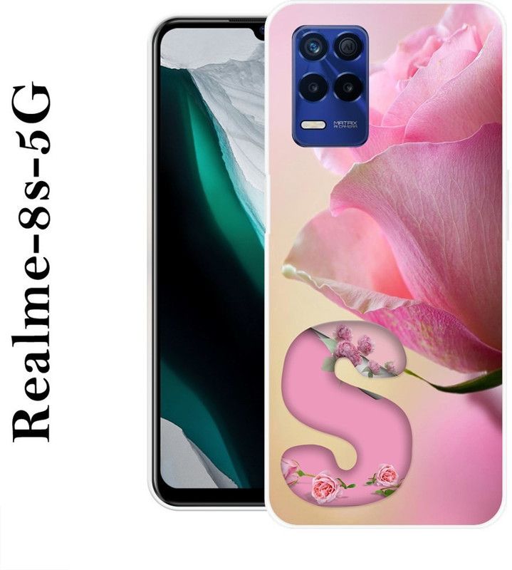 JATLAND Back Cover for Realme 8s 5G  (Pink, Beige, Silicon)