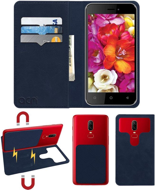 ACM Flip Cover for Karbonn Titanium Vista  (Blue, Cases with Holder, Pack of: 1)