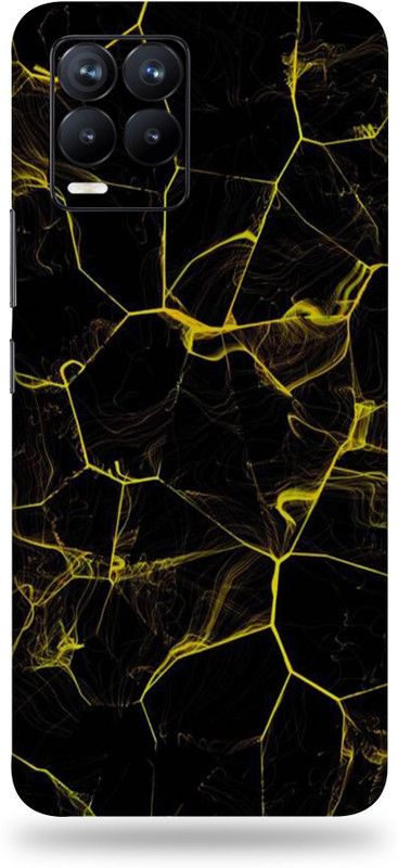 BugguSkin Realme 8, realme8 Mobile Skin  (Ultra Super Black Abstract Skin With High Matte Finish., Mobile Skin (Back+Side+Camera))