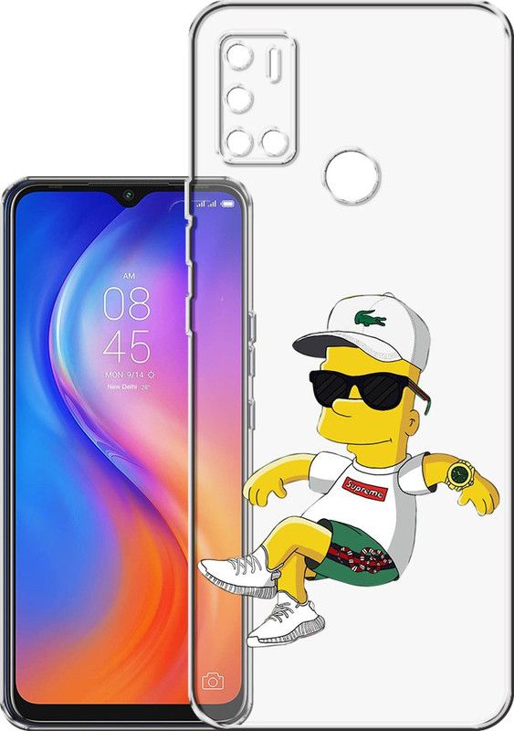 HANIRY Back Cover for Tecno Spark 6 Air / Tecno KE6 back cover / BART SIMPSON CARTOON / Designer / PNG_03  (Multicolor, Flexible, Silicon, Pack of: 1)