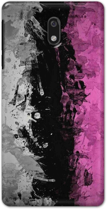 NDCOM Back Cover for Nokia 3 Pink Black Pattern Printed  (Multicolor, Hard Case, Pack of: 1)