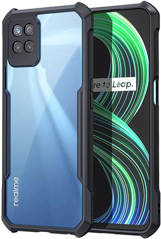 Yofashions Back Cover for REALME 8I  (Black, Pack of: 1)