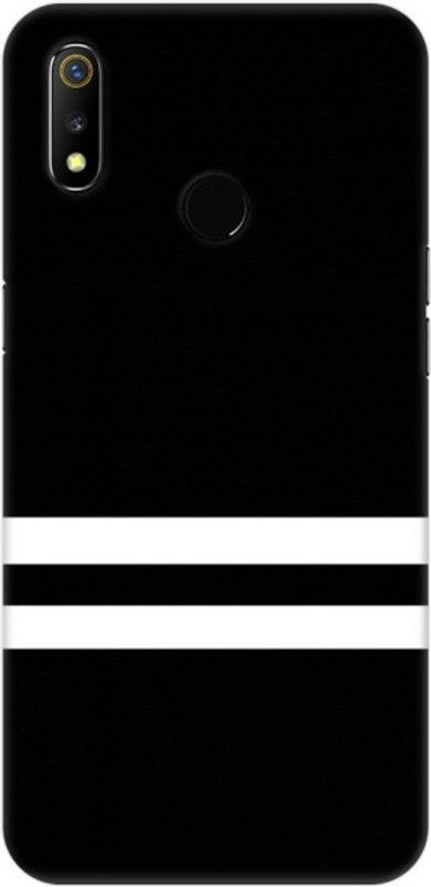 COBIERTAS Back Cover for Realme 3i  (Black, White, Pack of: 1)