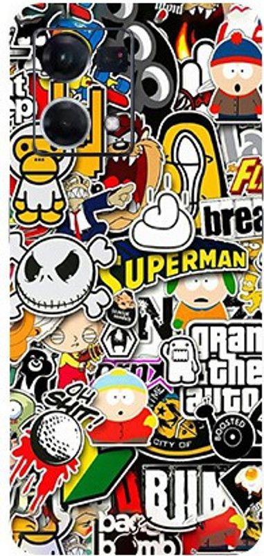 AsSkin Oppo F21 Pro 4G, oppo f21 pro 4g, oppo f21 pro 4g Mobile Skin  (Ultra Super Sticker Bombing Skin With High Matte Finish..0786)