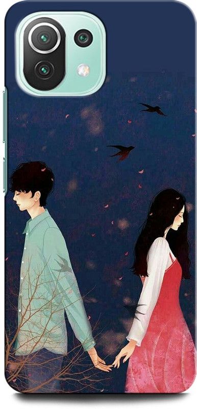 GRAFIQE Back Cover for Mi 11 Lite, Xiaomi 11Lite NE GIRL BOY LOVE, ANIME, SWEET COUPLE, TOGETHER, COUPLE KISS  (Multicolor, Shock Proof, Pack of: 1)