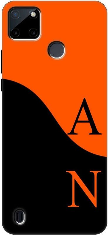 Print maker Back Cover for realme C25Y  (Orange, Black, Silicon, Pack of: 1)
