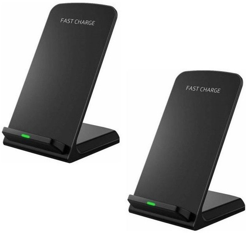 FKU Set of 2 2 Coils Qi Certified Fast Wireless Charger 10W Qi for Galaxy S9, S9+, S8, S7 & Note 8, 5W Compatible iPhone XS MAX XR X 8 Plus and All Qi-Enabled Devices Charging Pad