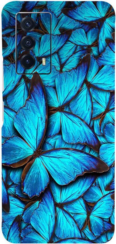 Mclaxa Butterfly Blue Mobile Back Skin, Butterfly Blue, Vivo Iqoo 5Z Mobile Skin  (Butterfly Blue Skin With Super Matte Finish)