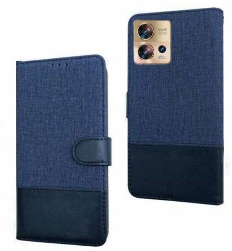 RidivishN Flip Cover for MOTOROLA Edge 30 Fusion  (Blue, Shock Proof, Pack of: 1)