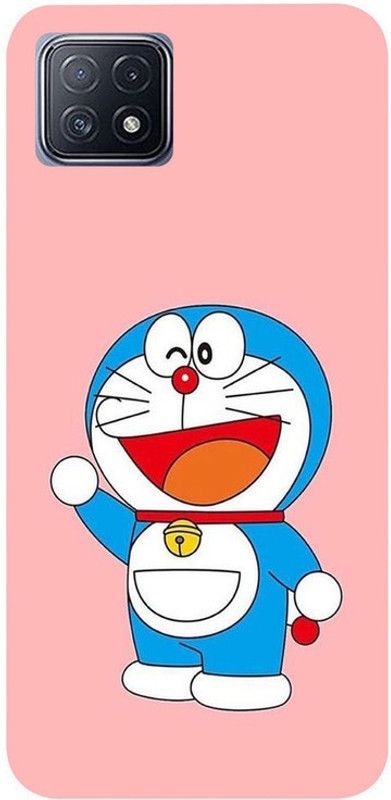 Golden Mask Back Cover for Sky Hawk Back Cover For Oppo A73 (5G) Happy Doraemon Face Cartoon  (Multicolor, Waterproof, Silicon, Pack of: 1)