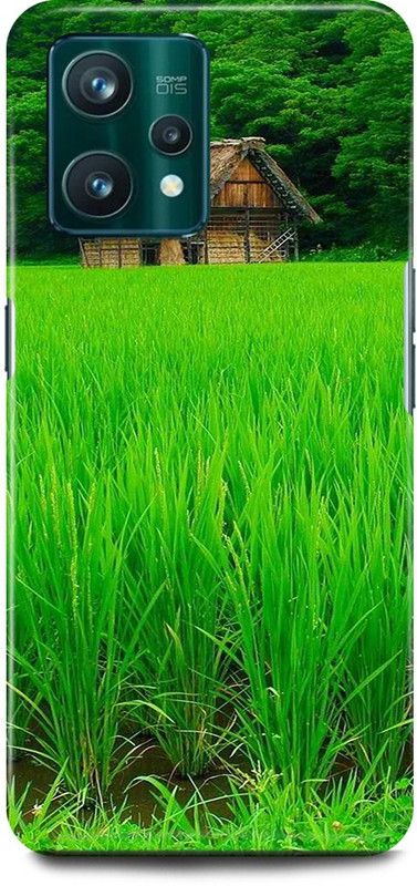 play fast Back Cover for OPPO A76, CPH2375 GREEN, HOUSE, GRASS  (Green, Hard Case, Pack of: 1)