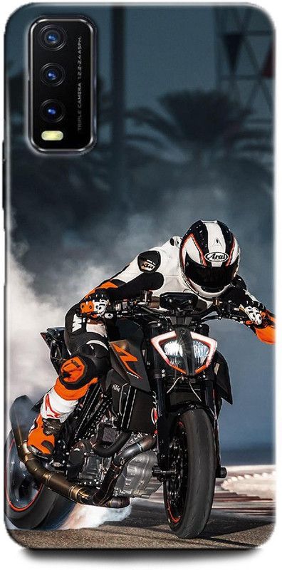 INDICRAFT Back Cover for Vivo Y12G, V2068 BIKE, DUKE, DUKE BIKE LOVER, SUPERBIKE, CLASSIC  (Multicolor, Dual Protection, Pack of: 1)