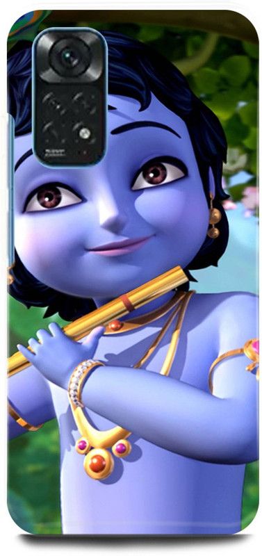 play fast Back Cover for Redmi Note 11S KRISHAN, KRISHNA, KANHAIYA, FLUTE  (Blue, Hard Case, Pack of: 1)