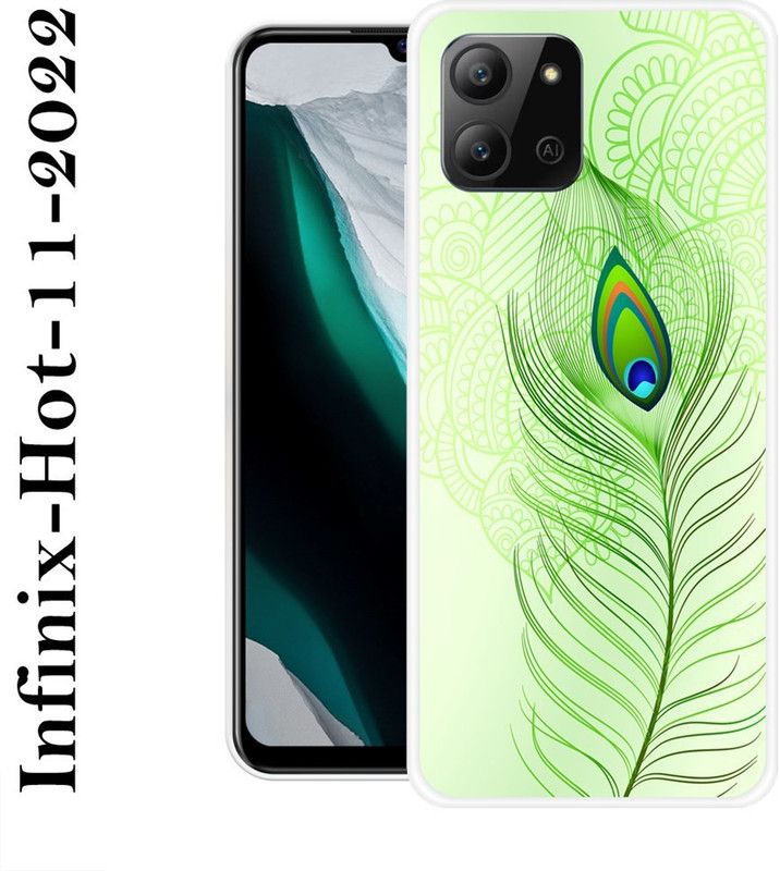 INDIALAND Back Cover for Infinix Hot 11 2022  (Green, Silicon)