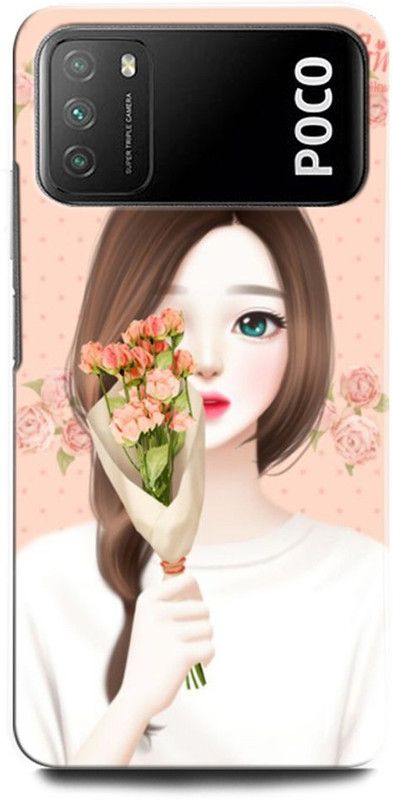 INTELLIZE Back Cover for POCO M3 MZB087AIN MODERN, GIRL, FLOWER, NATURE, CUTE, LOVELY  (Multicolor, Hard Case, Pack of: 1)