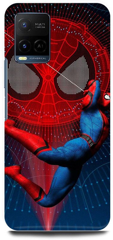 play fast Back Cover for Vivo Y21E SPIDER, MAN, MARVEL, SUPER, HERO  (Red, Hard Case, Pack of: 1)