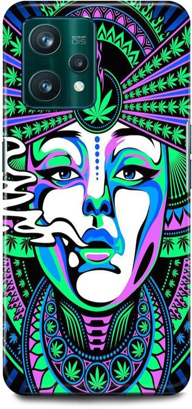 play fast Back Cover for realme 9i, RMX3491 WEED, STONER, ART, LEAF, TRIPPY, GIRL, PIN, OF, ART  (Green, Hard Case, Pack of: 1)
