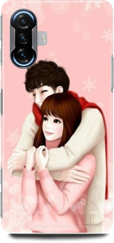 play fast Back Cover for POCO F3 GT COUPLE, LOVE, HUGG, CUTE, COUPLE  (Pink, Hard Case, Pack of: 1)
