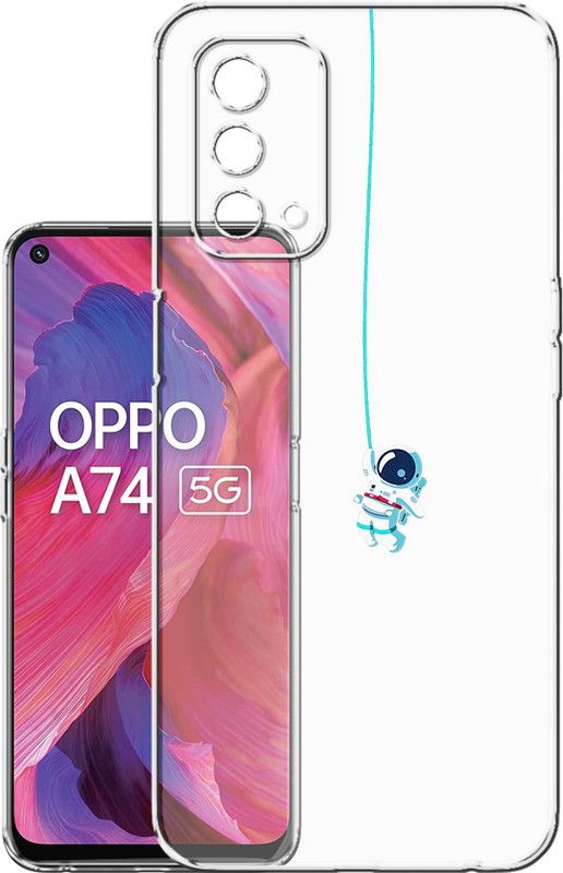 HANIRY Back Cover for Oppo A74 5G / CPH2263 mobile cover | SPACEMAN | Design | PNG_99  (Multicolor, Flexible, Silicon, Pack of: 1)