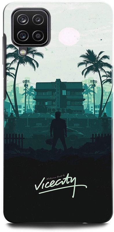 ORBIQE Back Cover for SAMSUNG Galaxy A22 GTA VICE CITY, GAME, GUN, BIKE, CAR, GTAVICECITY GAME  (Multicolor, Hard Case, Pack of: 1)