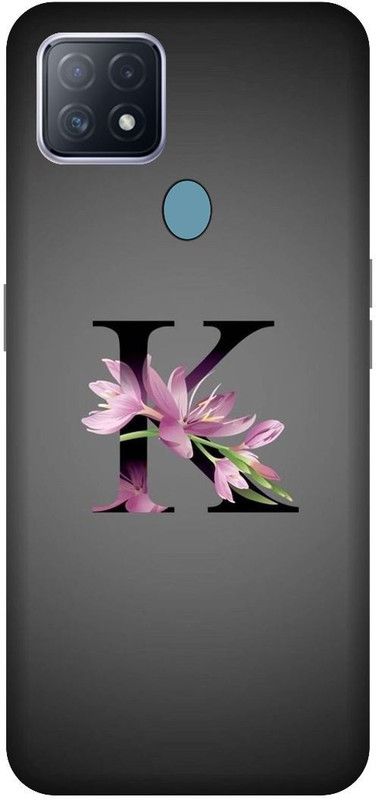 VS PRINT LINK Back Cover for OPPO A15 , CPH2185 ,K letter,K name K word , Printed Back Cover  (Silver, Hard Case, Pack of: 1)