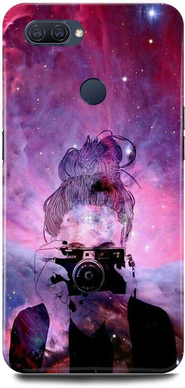 FRONK Back Cover for OPPO A7, CPH1901, CUTE, LOVELY, GIRL, SELFIE, GIRL  (Purple, Hard Case, Pack of: 1)