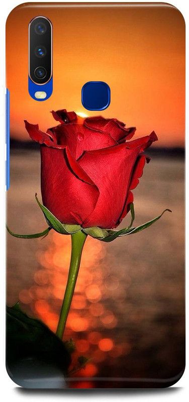 FUGGA Back Cover for Vivo Y15, 1901, FLOWERS, RED, FLOWER, COLORFUL, GOLDEN, SUPREME  (Multicolor, Hard Case, Pack of: 1)
