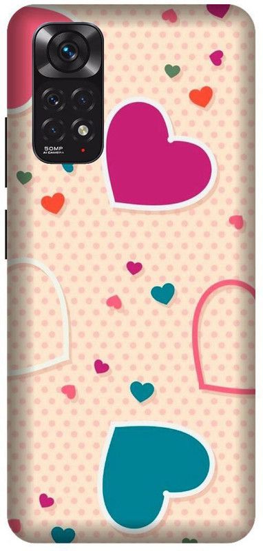 Yoprint Back Cover for Redmi Note 11 5G Heart, Dil Printed cover  (Multicolor, Hard Case, Pack of: 1)