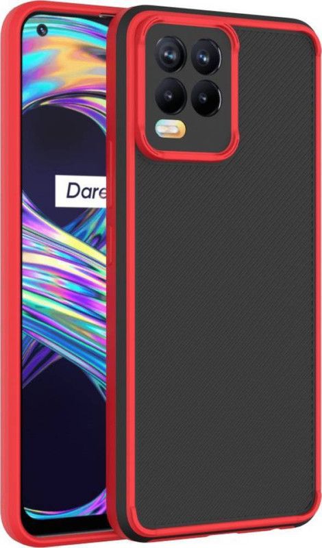 AOnes Back Cover for Realme 8 4G  (Red, Cases with Holder, Pack of: 1)