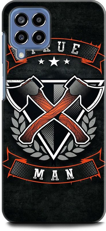 WallCraft Back Cover for SAMSUNG Galaxy M33 5G EMBLEM, TRUE MAN, BLACK, DARK, ABSTRACT, TEXTURE  (Multicolor, Dual Protection, Pack of: 1)