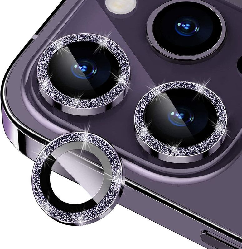 VOSKI Back Camera Lens Ring Guard Protector for iPhone 14 Pro Max Camera Lens Protector Scratch Proof Sparkle Diamond Ring  (Pack of: 1)