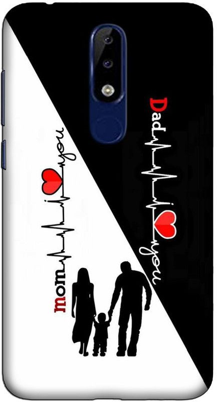 CROKIAN Back Cover for Nokia 6.1 Plus Mom dad love Back Cover  (Multicolor, Hard Case, Pack of: 1)