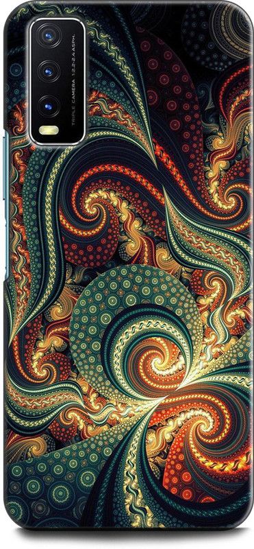 Dronk Back Cover for Vivo Y20i, V2027 MANDALA, FLOWER, ABSTRACT, GEOMETRIC, DESIGN, GLITTER, PATTERN  (Multicolor, Dual Protection, Pack of: 1)